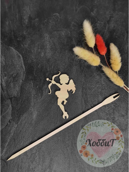 Заготовка из фанеры "Топпер Ангел мальчик с луком" 5*8см.